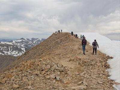 Trail along the summit ridge